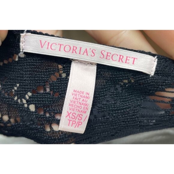 Victorias Secret Swim Beach Coverup XS/S Sheer Lace Fringe Dress Boho Crochet - Picture 7 of 10